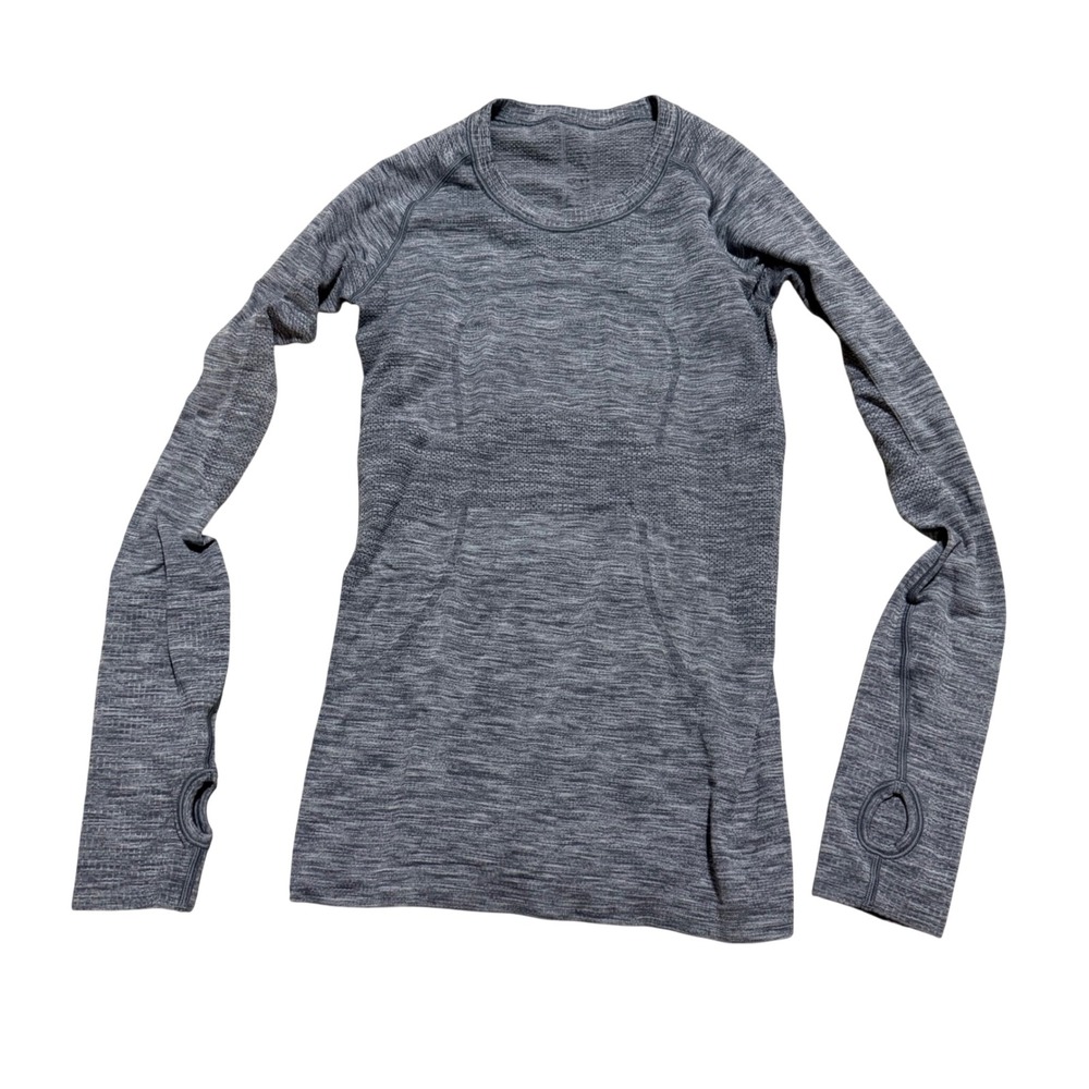 Lululemon Swiftly Tech Long Sleeve Crew Grey Heathered Size 4 Activewear Top